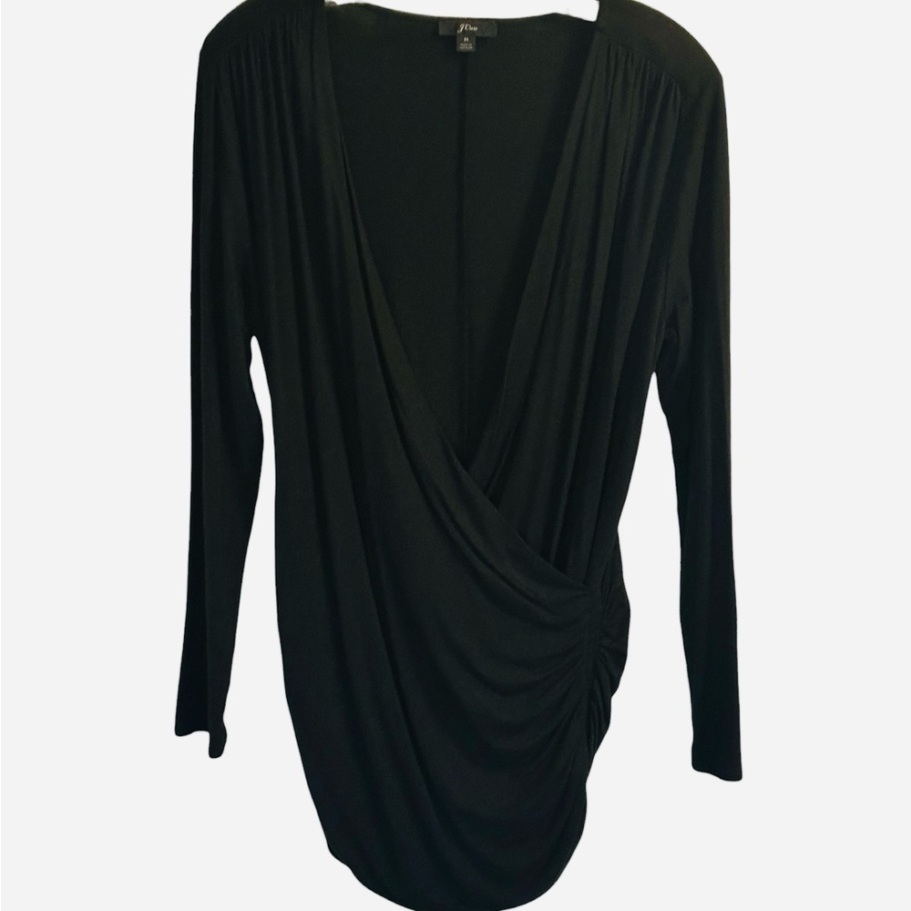 J Crew Long Sleeve Drape Ruched Top sz. M